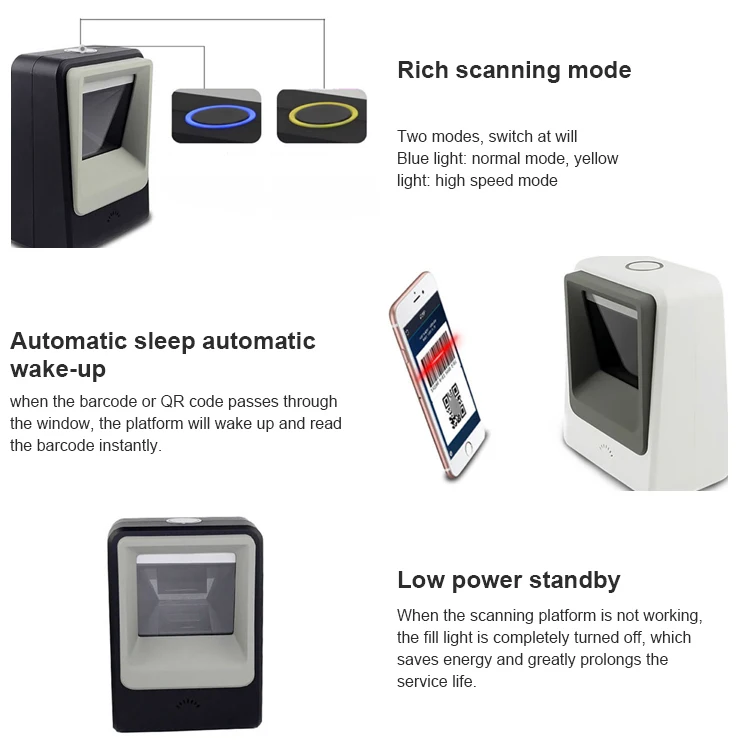 wholesale pos barcode scanner handsfree omnidirectional laser barcode scanner