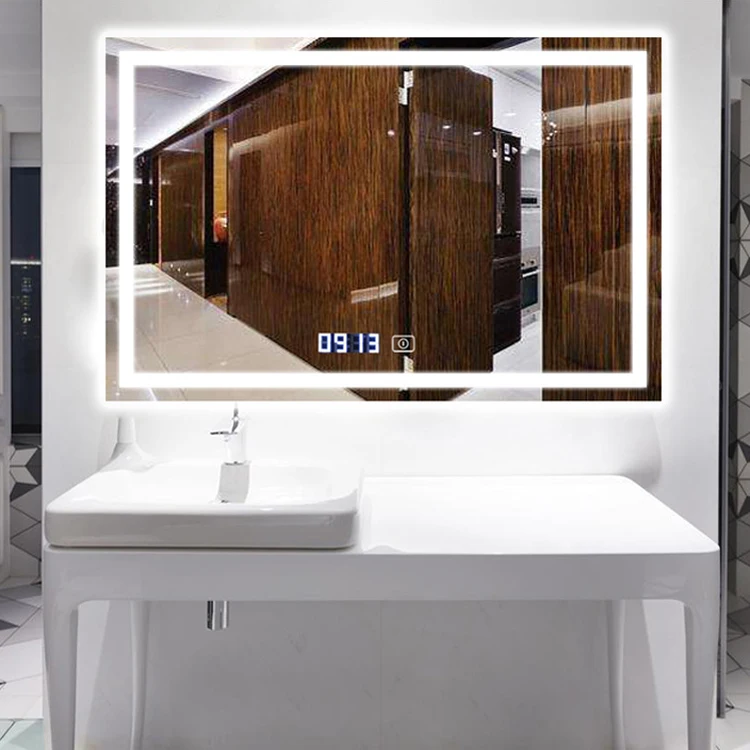 OEM ODM Modern LED Bathroom Wall Mirror Rectangle Anti-Fog High Definition Backlit Mirror IP44 Rating Smart Wall-Mounted Mirror