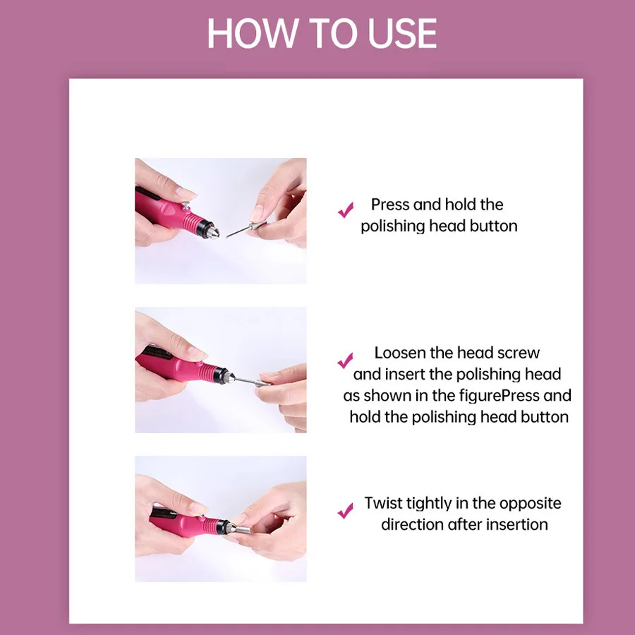 Electric Nail Drill Machine Set Pedicure Grinding Equipment Mill For Manicure Professional Strong Nail Polishing Tool