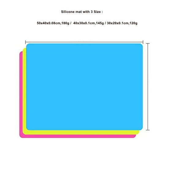 Silicone Sheet for Crafts Liquid Resin Jewelry Casting Molds Mat Silicone Placemat Silicone Drawing Mat With Customized Printing