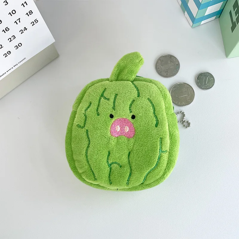 Cute and Creative Bitter gourd Plush Pendant Wallet Doll Bag Hanging Accessories Storage Small Bag Wholesale