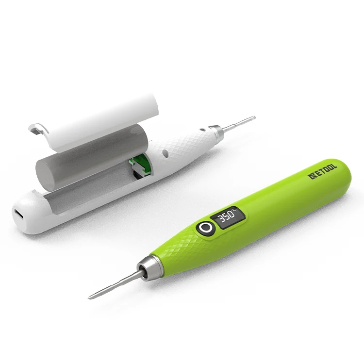 USB-C cordless soldering iron AE710D C210 integrated active heater plug in design,easy insertion & removal for Precision Repair