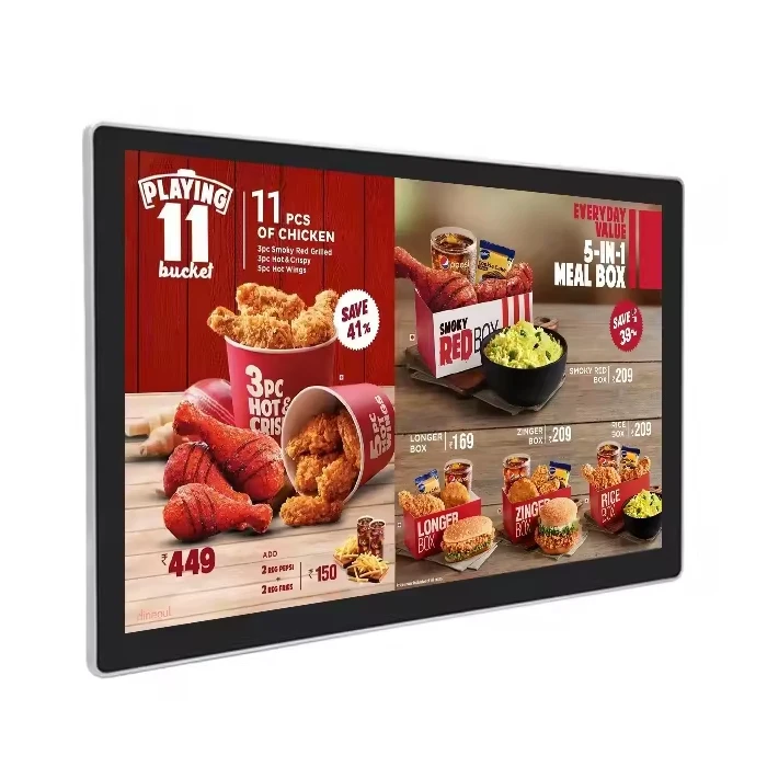 Indoor wall mount wifi advertising signage player ultra thin LCD android display screen restaurant digital menu board