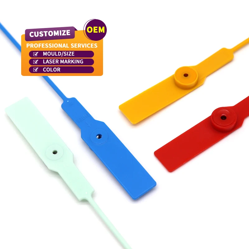 OY-PS102 Disposable Safety Plastic Security Seal Customized Printing Logo Security Plastic Seals Numbered Tamper
