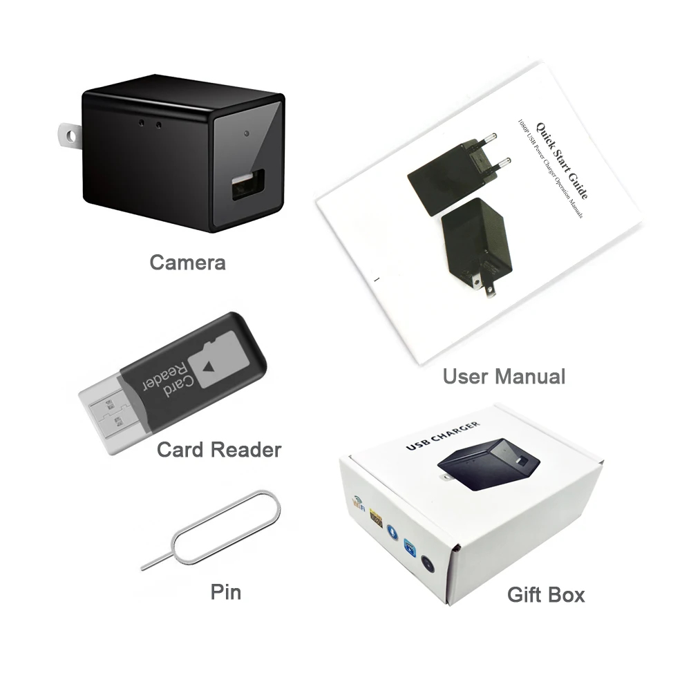 Беспроводная Скрытая мини-камера HD 720P 1080P, портативные камеры домашней безопасности, скрытая камера няни с зарядным устройством