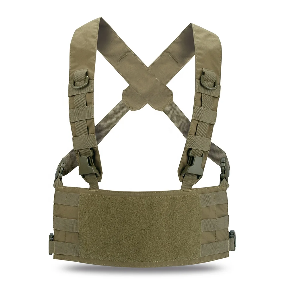 YAKEDA Tactical Vest Chest Rig Bag Load Carrier Vest Load Bearing Equipment Setups Padded Battle Belt With Chest Rig Tactical