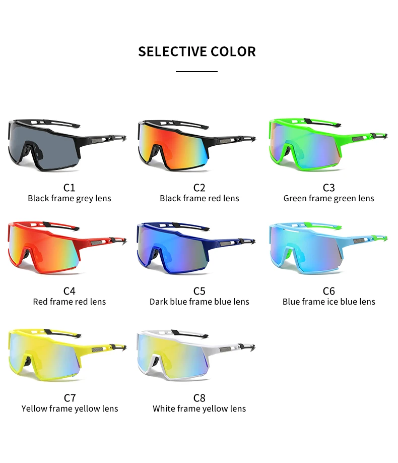 Windproof  popular youth oversized bike cycling Goggles 2024 new Sports eyewear Riding glasses 9534 Outdoor sports sunglasses