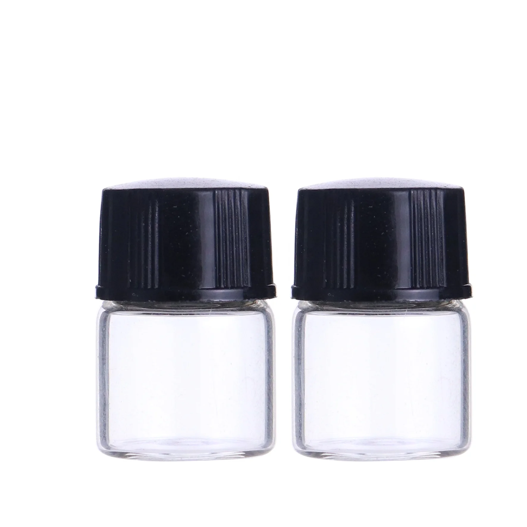 lab mini perfume 1ml clear glass sample bottles vials for aqueous samples with 13-425 size screw neck caps
