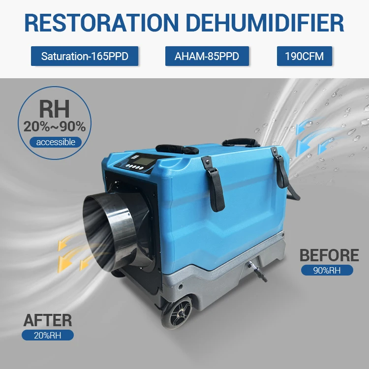 Commercial 180 Pints LGR Water Damage Restoration Dehumidifier For House
