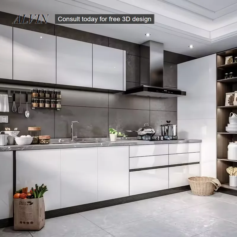 Italian Furniture Smart Kitchen Cabinets Marble Aluminum Cabinets Island Cabinets Modular Home with Modern Design
