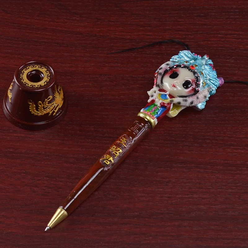 Promotion original Chinese style Peking Opera mask pen travel souvenir gift ceramic ballpoint pen