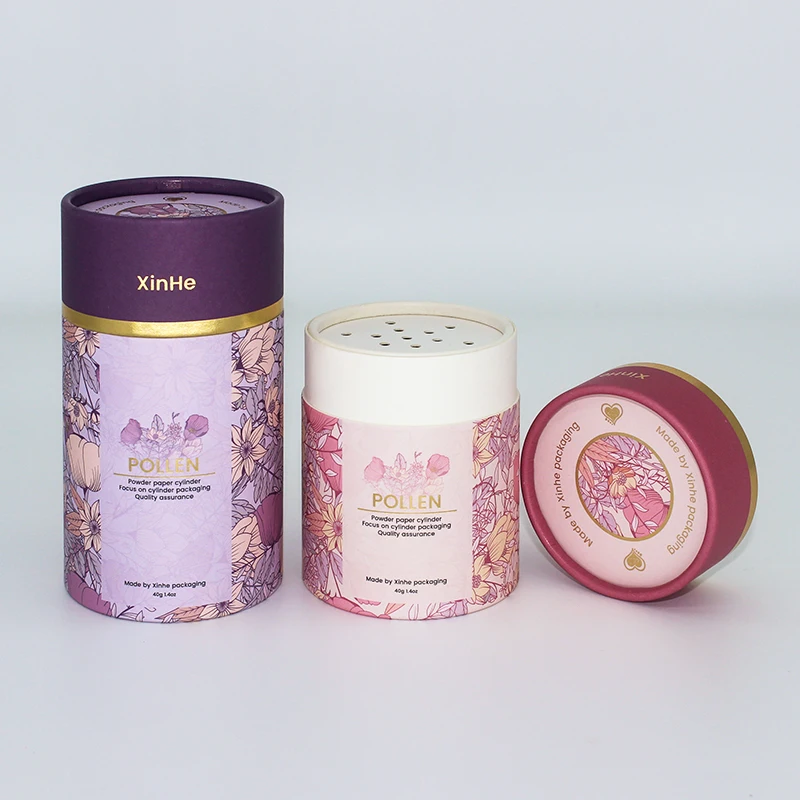 OEM logo aluminum foil material Food grade cardboard 60g dtf powder shaker tube box