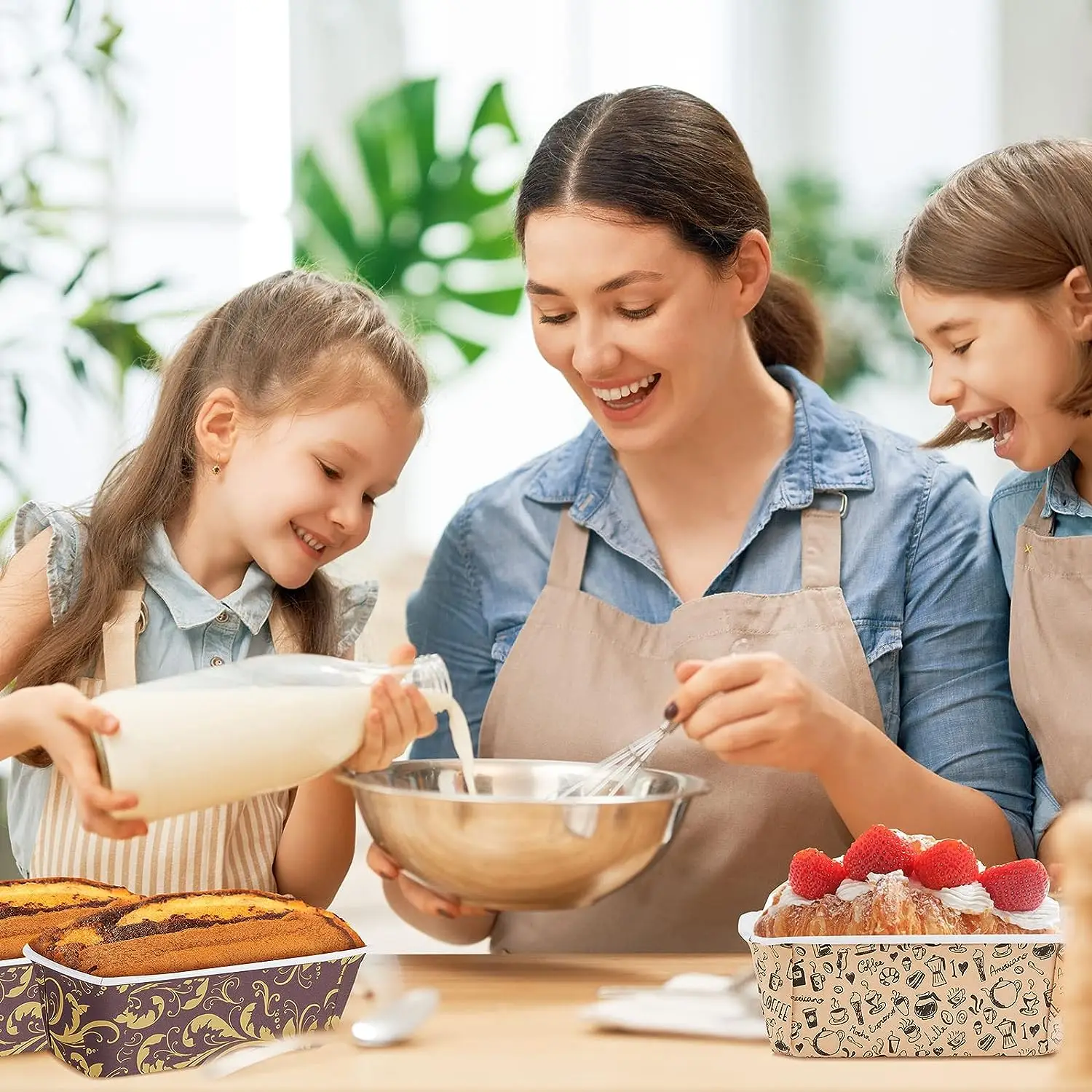 Одноразовые на заказ жиронепроницаемые бумажные формы для выпечки французского хлеба прямоугольные