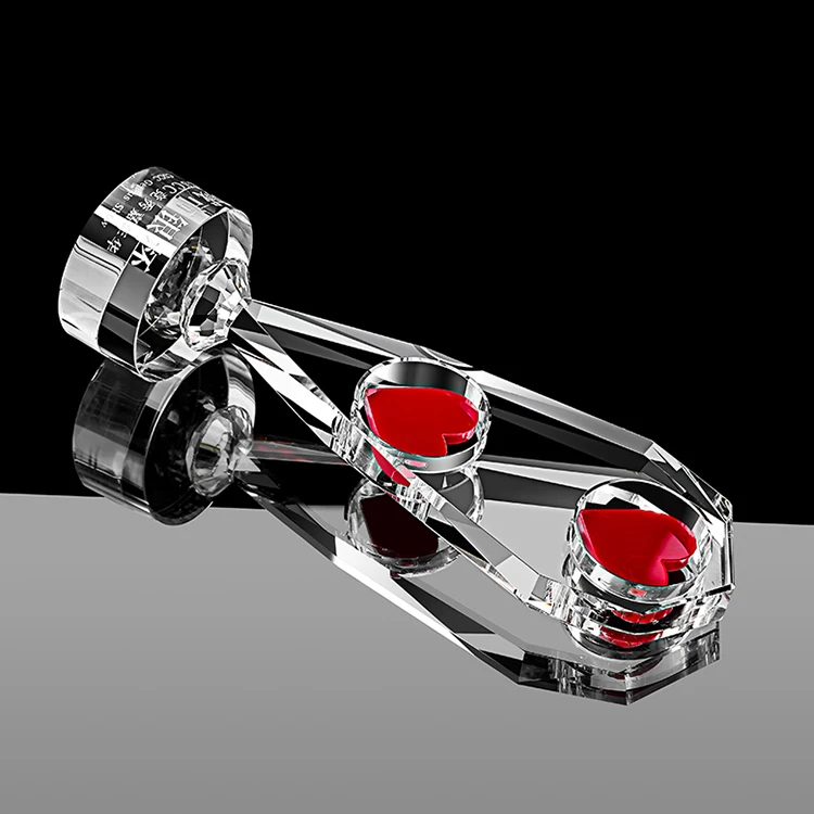 islamic wedding souvenirs heart shape crystal gift trophy