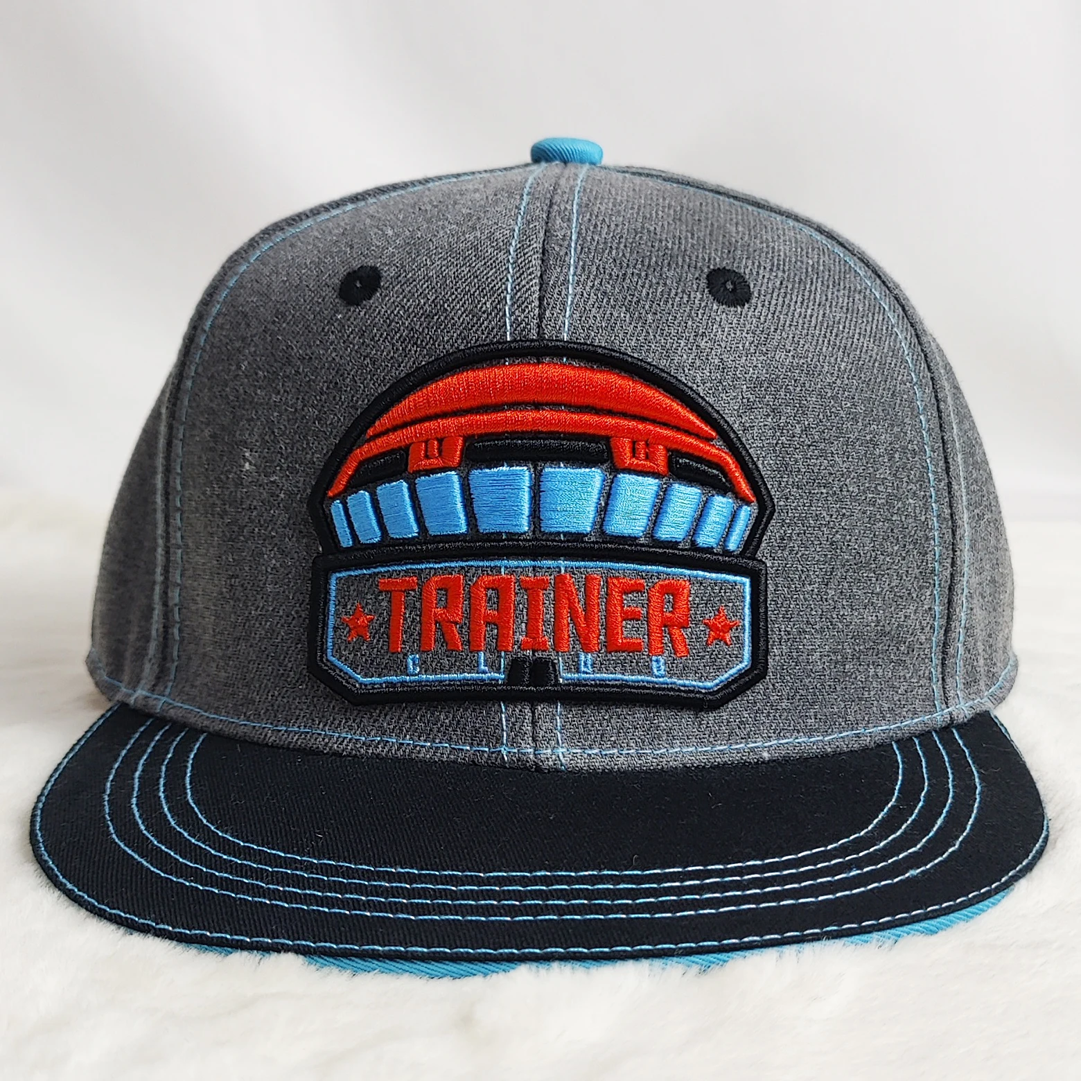 Vintage Custom Men High Quality 6 Panel Heather Grey 100% Wool Acrylic 3D Puff Embroidery Logo XL size Snapback Cap