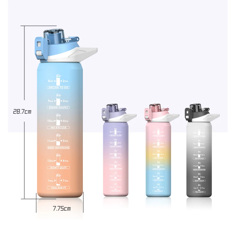 AMAZON дешевая Экологически чистая 1000 мл прозрачная красочная Спортивная пластиковая бутылка для воды 700