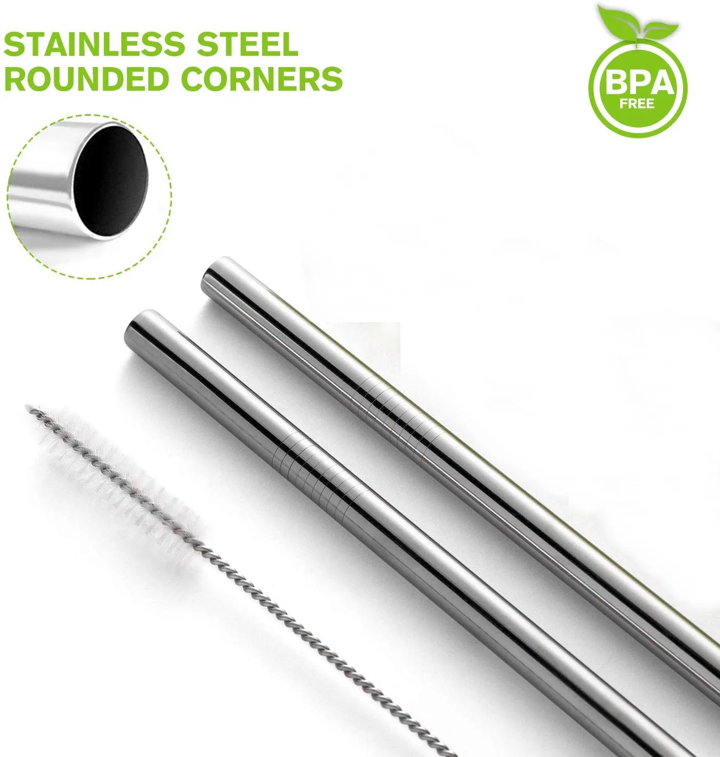 Wholesale Bar Accessories ECO Friendly Stainless Steel Straw With Logo, Top Seller 2019 Machine Make Drinking Straw