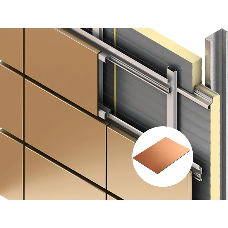 Metal Building Materials Natural Real Oxidized Patina Copper ACP Aluminum Composite Panel Cladding For Exterior Wall Panels