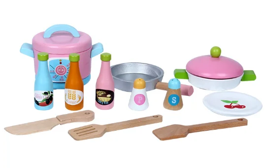 
Big Pink Cooking Kitchen Set Toys For Kids Pretend Play Wooden Toys Kitchen 