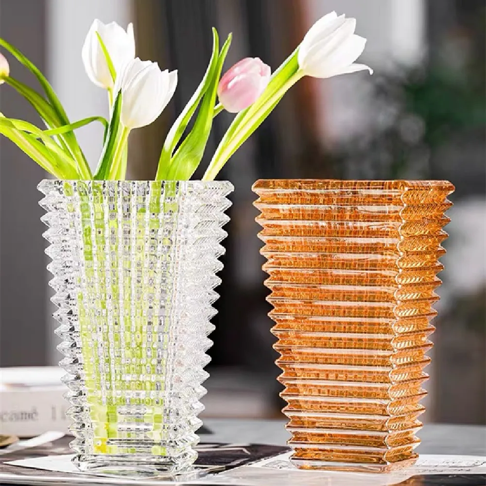 Nordic Light Luxury Net Red High-value Transparent Glass Vase Flowers Arrangement Desktop Decoration Crystal Vase