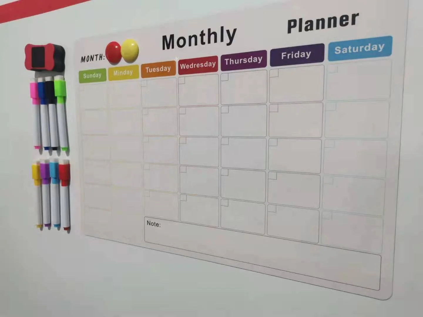 Custom Made Personalised Magnetic dry erase Calendar Fridge Magnets