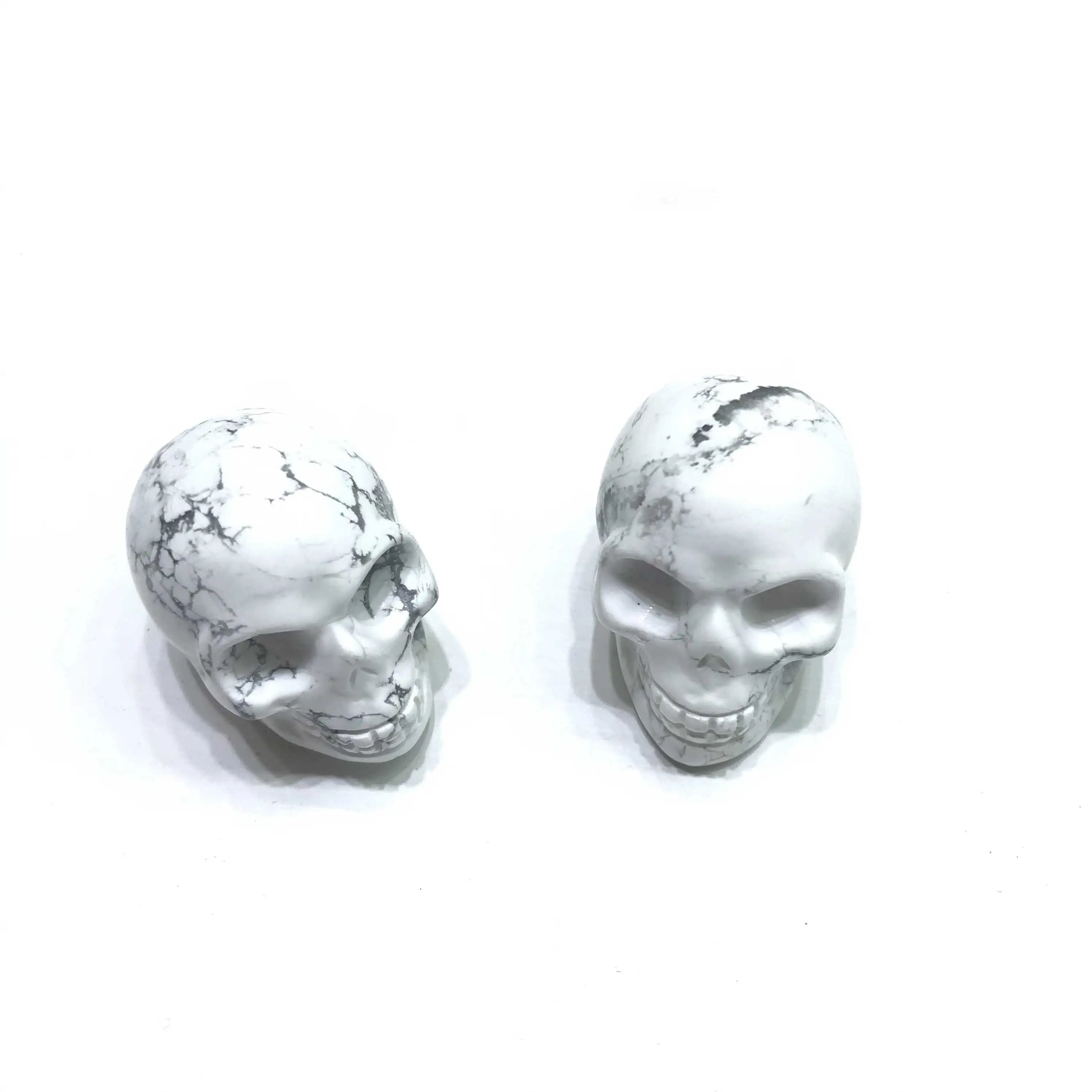 
New Natural High Quality Different Materials White Howlite Crystal Skulls For Home Decoration Sale 