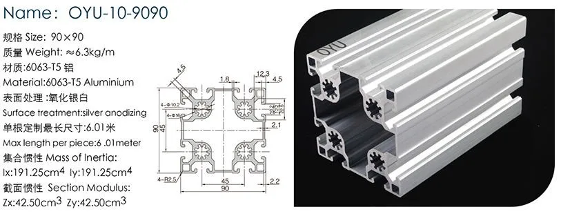 9090 г. европейский стандарт Т-образный профиль из экструдированного сплава 90x90 промышленные алюминиевые профили