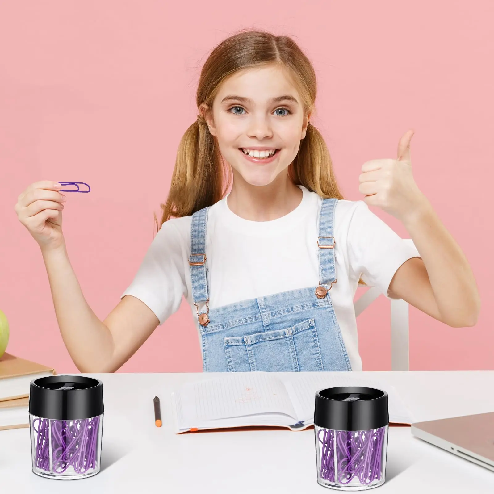 Magnetic Plastic Clip Dispenser Holder for Desk Storage-Paper Clip Storage Box for office