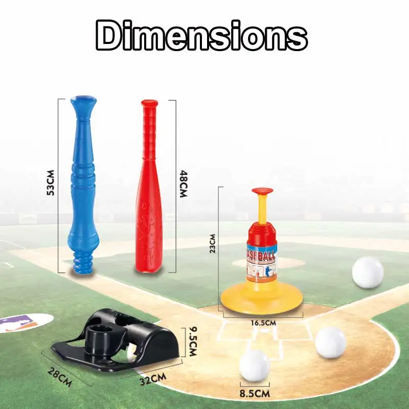Adjustable Batting Bat Outdoor Games Baseball Set Sports Toy Baseball Training Machine Plastic Baseball Bat For Kids