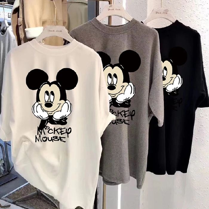wholesale summer new product cartoon printing Mickey pattern short sleeve T-shirt loose round collar jacket