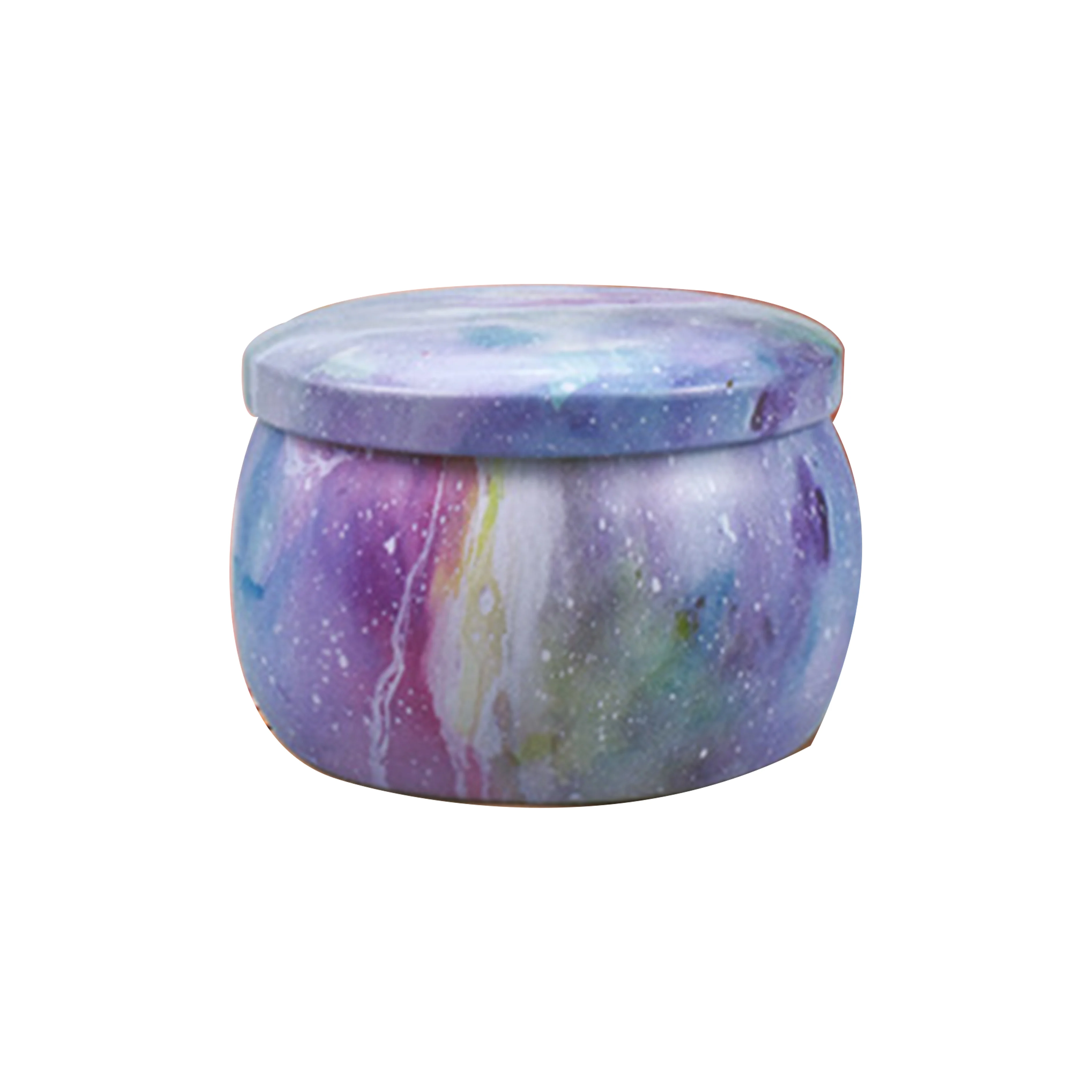 Blue And White Essential Oil Scented Soy Wax Massage Fragrance Candle In Medium Iron Jar