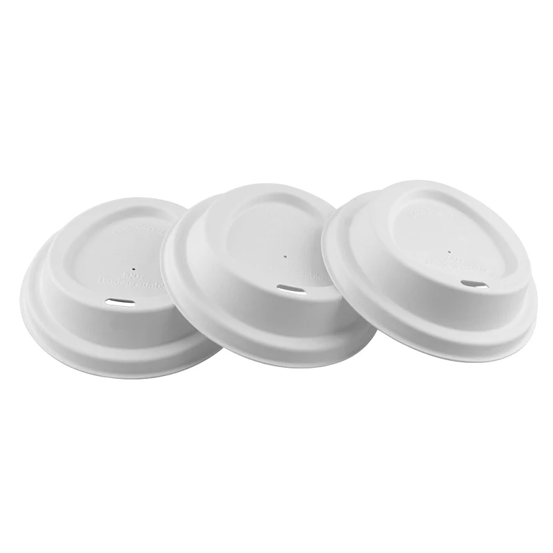 Free Sample Sugarcane Bagass  Pulp Disposable Biodegradable Coffee Cup Lid Custom Manufacturers