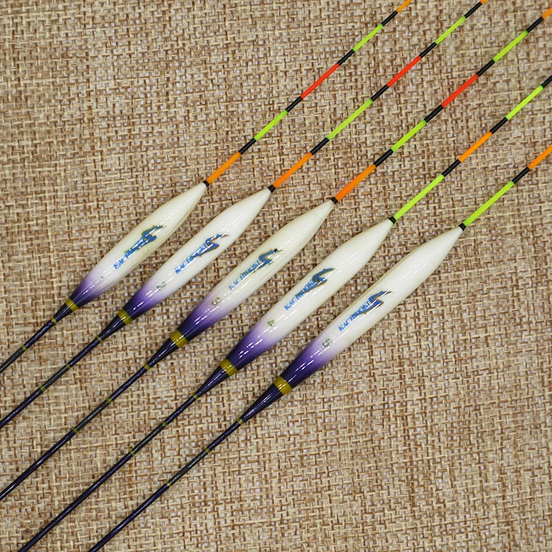 Competitive Small Crucian Carp Light Mouth Slide Mouth Sensitive Floating Black Pit with Shell Feather for Fishing