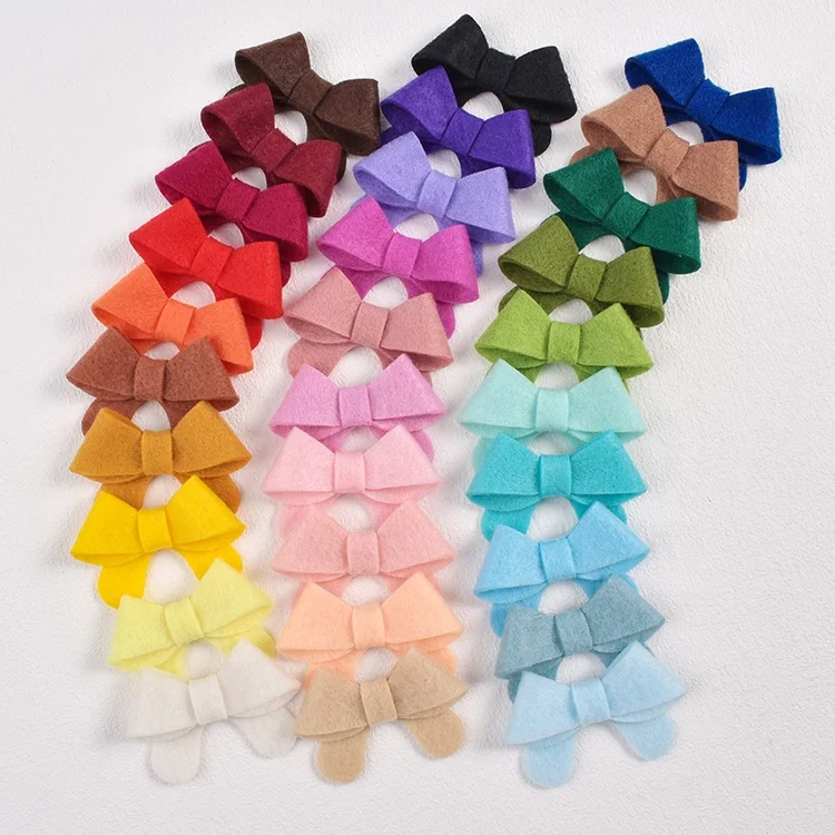 YiYuan Wholesale Baby Girls Hair Clips Colorful Wool Felt Hair Bows Clips Barrettes for Children Toddlers Kids Hair Accessories