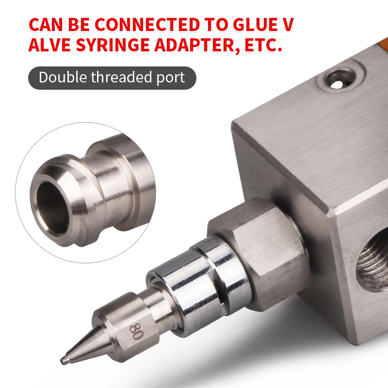 Double thread one-piece precision metal stainless steel dispensing precision  Musashi needle