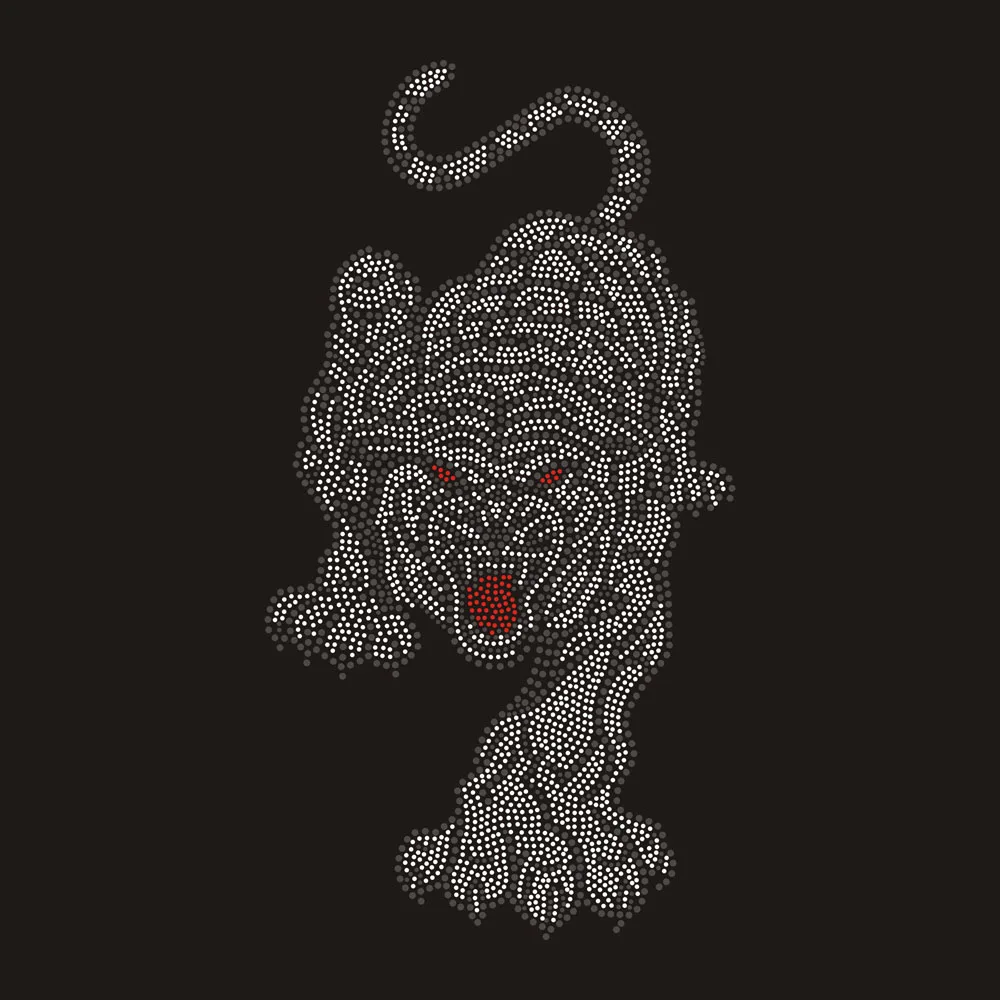 Оптовая продажа на заказ тигр горный хрусталь Переводные пользовательские нашивки одежду