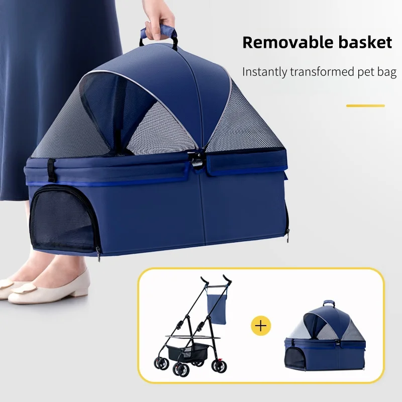 Wholesale Fine Quality Multi-Purpose Pet Vehicle Shock-Proof Wheel Folding Pet Cart