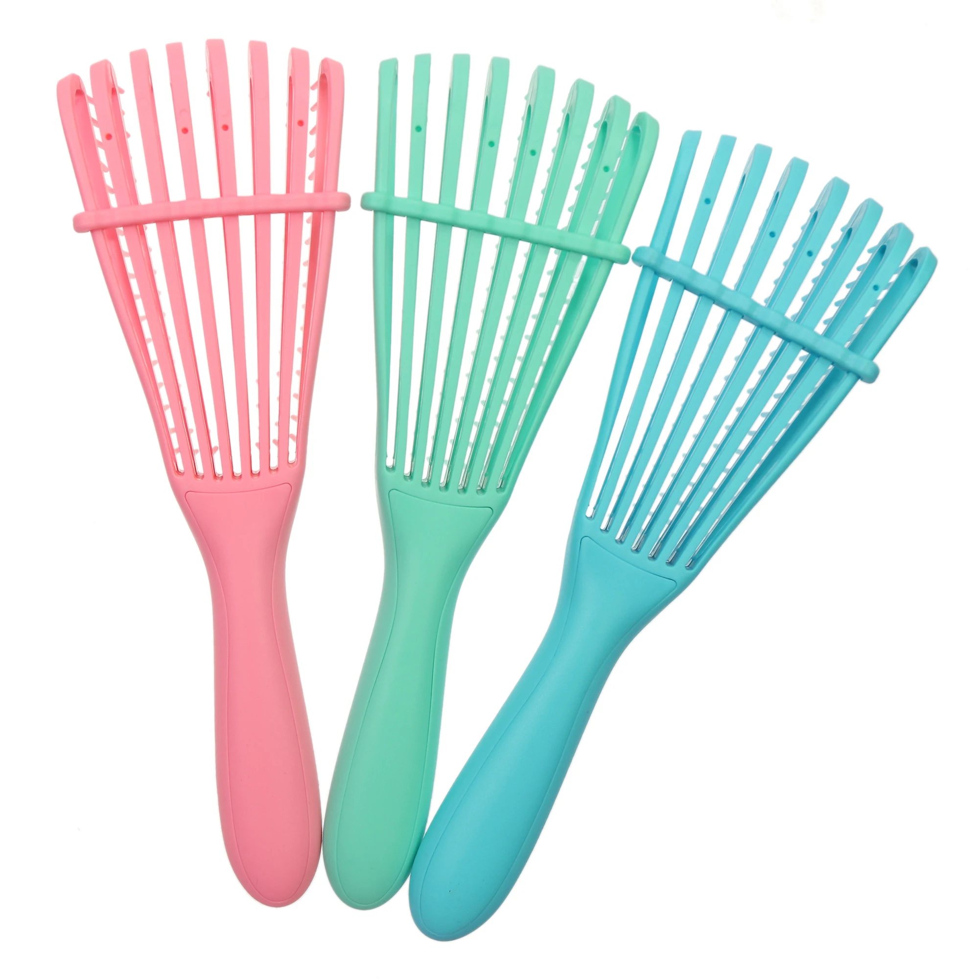 High Quality Women Professional Eight Row Detangling Hair Brush For Kinky Wavy Curly