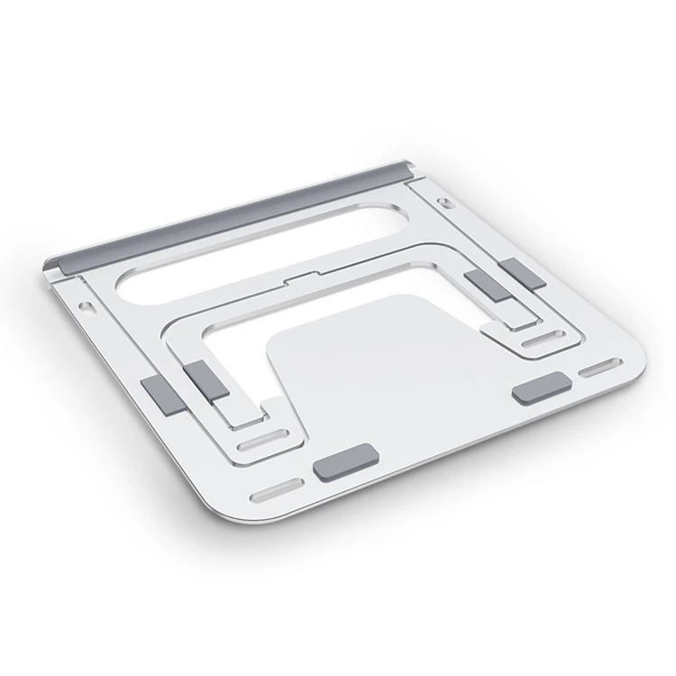 Custom Logo Aluminum Alloy Metal Notebook Holder Ergonomic Angle Adjustable Desk Support Metal Folding Portable Laptop Stand
