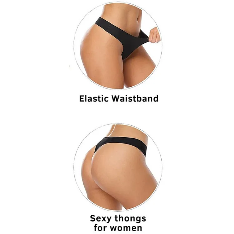 Women Comfortable Ice Silk No Trace One Piece Of Thongs Large Us Size Beauty Ladies Panties Thong Seamless Thongs