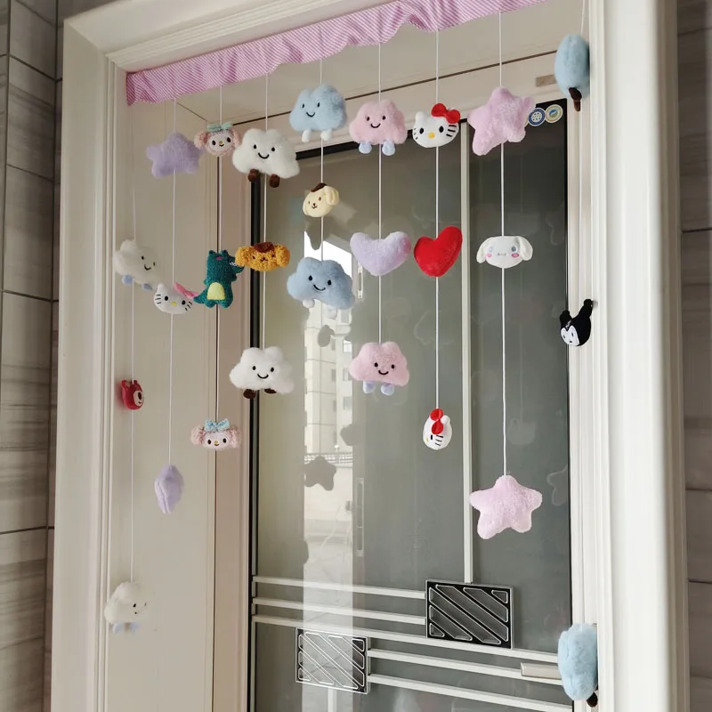 Harmony House Lovely Sweet Girl Heart Decorative Curtain Art Deco Style for Bedroom Living Room Garden Partition
