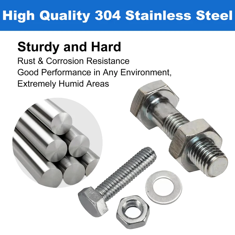 Grade 12.9 10.9 Din 933 931 m3.5 m5 m8 Galvanized Hexed Headed Carriage Flange Aluminum Stainless Steel Hex Screw Nut And Bolt
