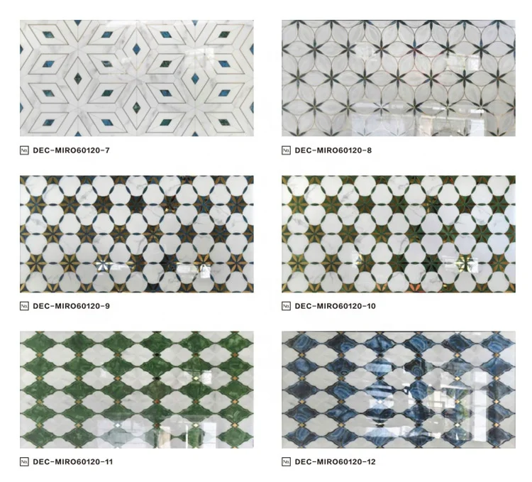 Customized Design mosaic decor Direct Selling Italian decorative tiles pattern Mosaic Gray non-slip polishing ceramic tile
