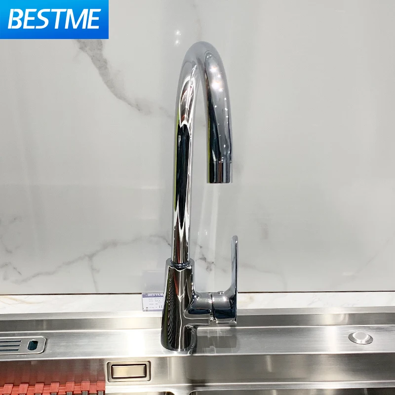 Brass Chrome Plated Single Lever Mixers Tap Hot Cold Water