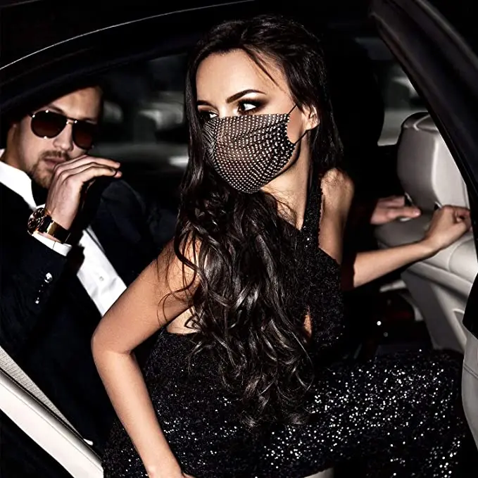 Hot sale Rhinestone mask Face Covering Chain Crystal Metal Masquerade Ball Halloween Christmas Party for Women and Girls Masks
