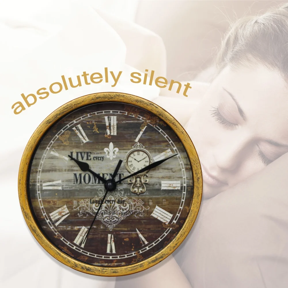 
Classic Silent Desk Clock, 6 Inch Black Non-ticking Decor Wall Clock Easy to Ready For Kitchen/Bathroom/Office 