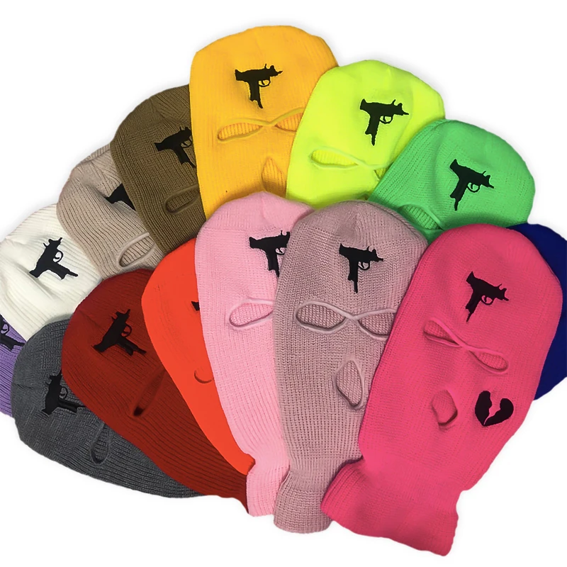 Wholesale Personalized Embroidery Full Face Cover 3 Holes CS Bandit Knitted Hats Balaclava Ski Maskss