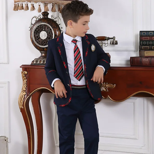 England Style Suits Spring and Autumn Royal Mature Kids Formal Wear Suits Office Design Children Blazer Sets Girls