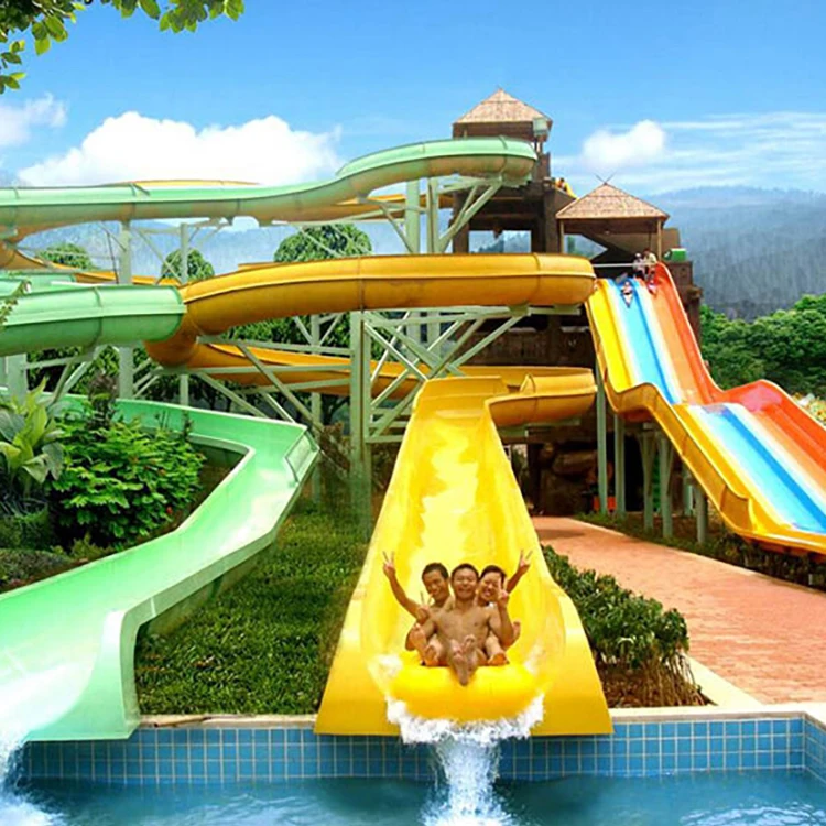Factory Popular Swimming Pool China Factory Supply Long Fiberglass Water Slide