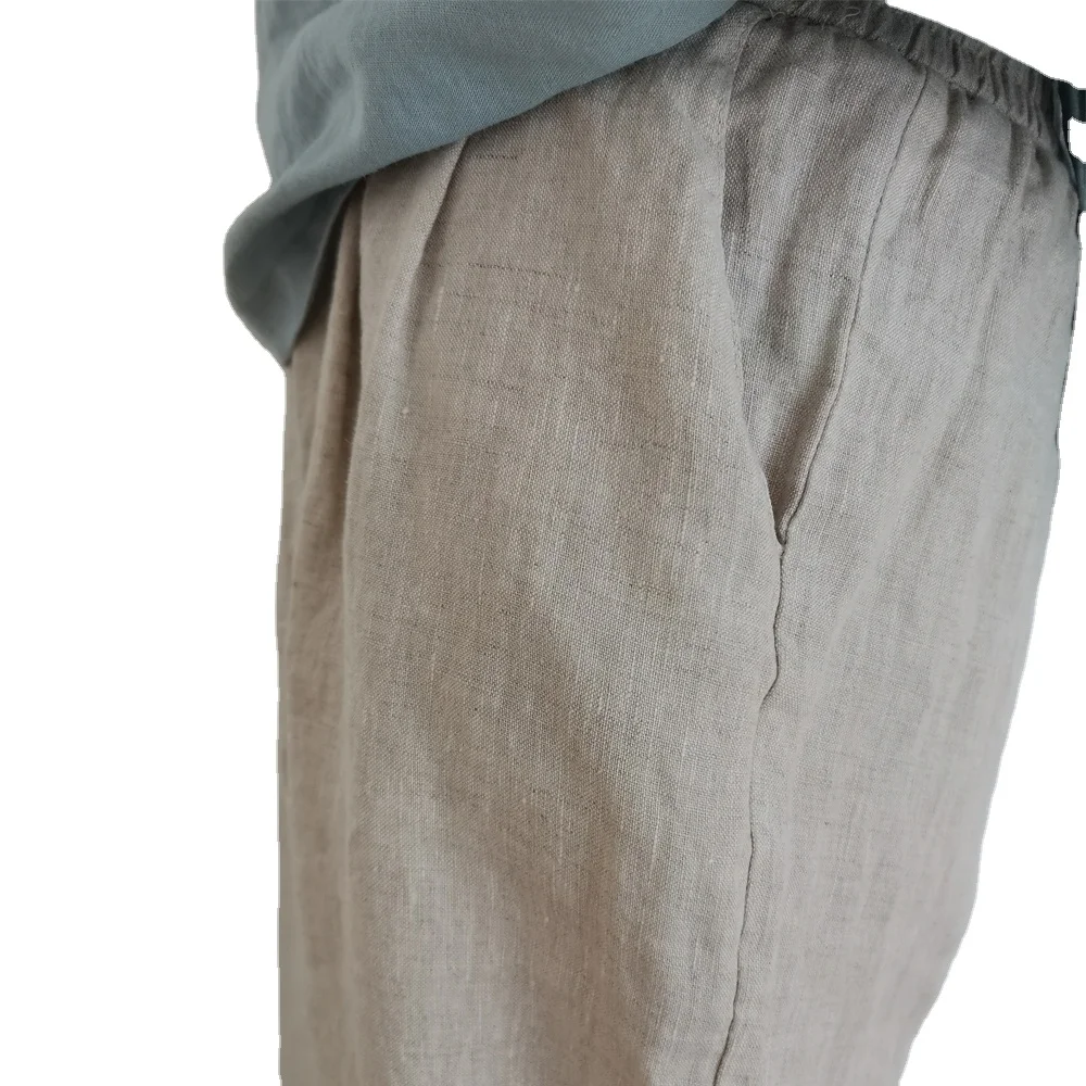 100% French linen plain dyed woven fabric wholesale flax natural cloth shirt linen bedding napkins bags customized